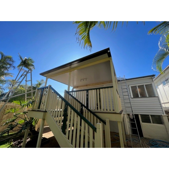 Insulated Panel Roof over Deck and Stairs