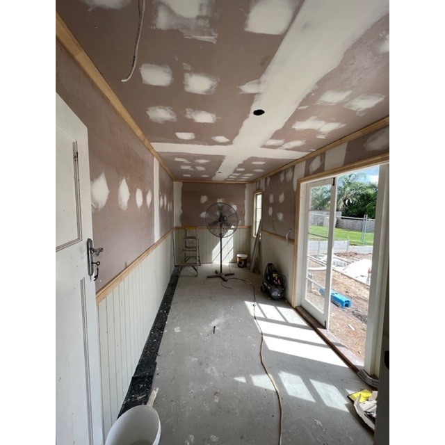 Re-lining of older homes with new plasterboard