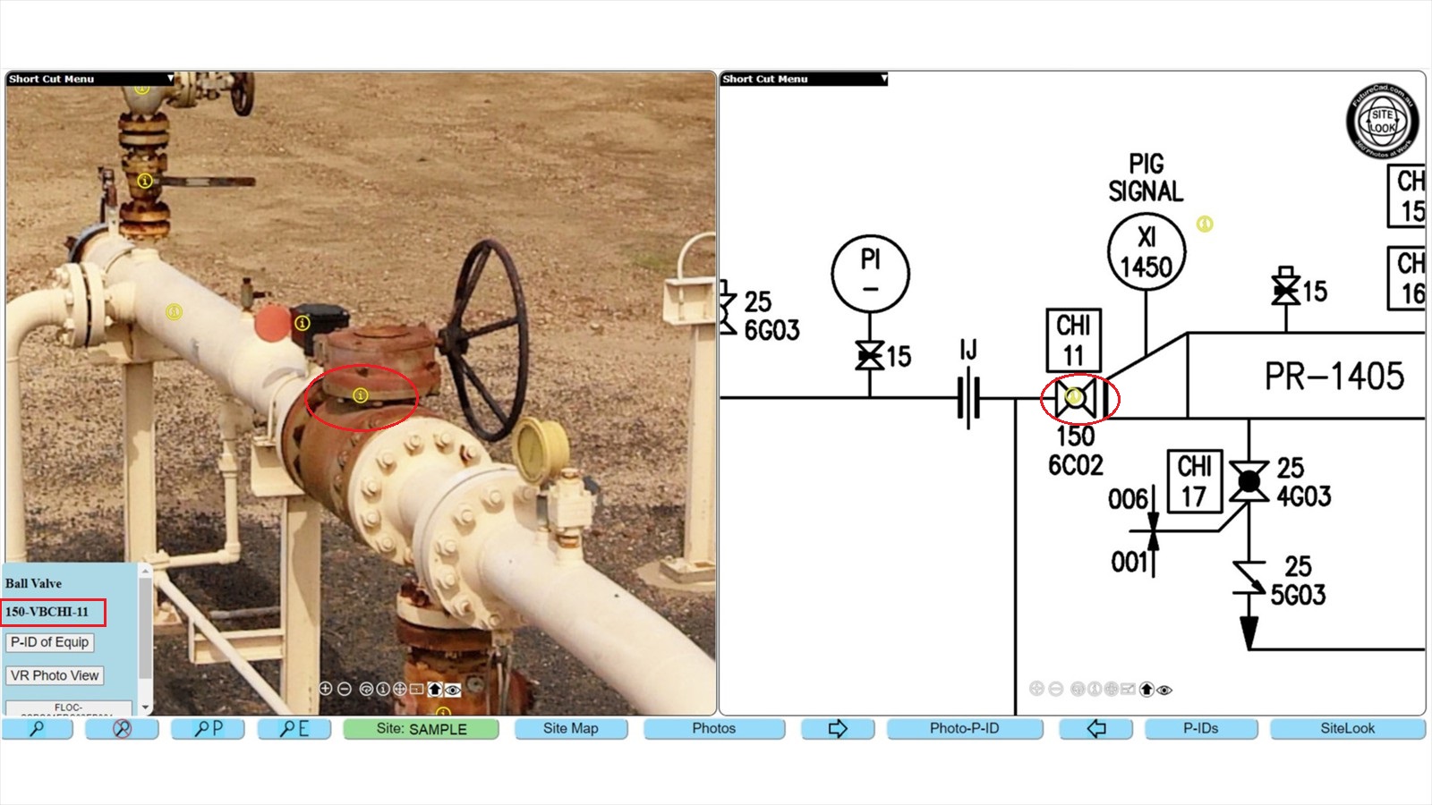 SHOW PHOTO AND P&ID VIEW OF EQUIPMENT